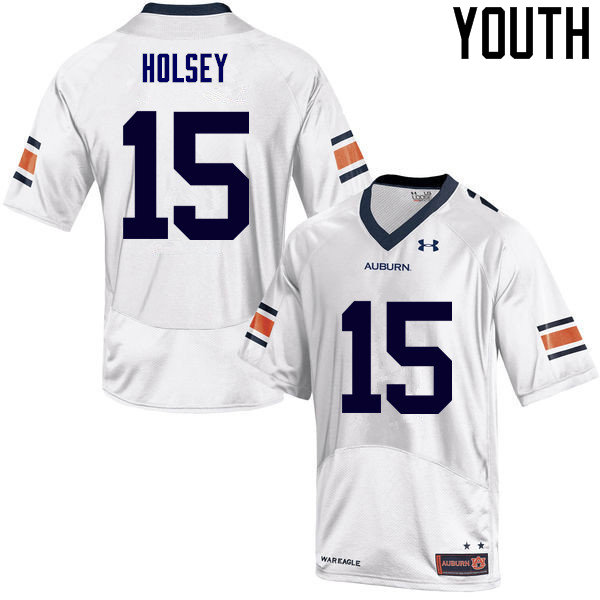 Youth Auburn Tigers #15 Joshua Holsey College Football Jerseys Sale-White - Click Image to Close
